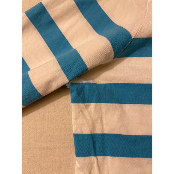 Orvis Womens Size Large Blue Striped Golf Polo Lady's Pima Cotton Beach - Picture 5 of 8